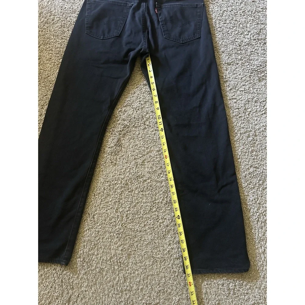 LEVI LEVIS 501 ORIGINAL FIT STRAIGHT‎ MENS BLACK BUTTON FLY JEANS 36X 34 RED TAB